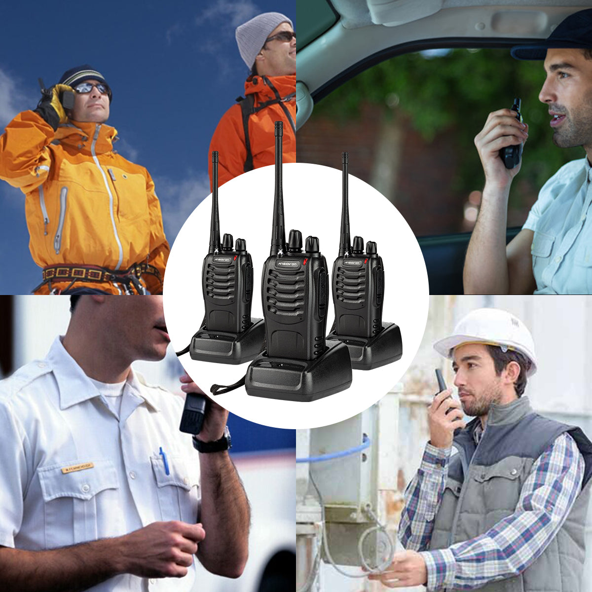 COM12x1_tube - Encrypted professional walkie-talkie of 500 mW and its tube  auricle accoustics transparency.